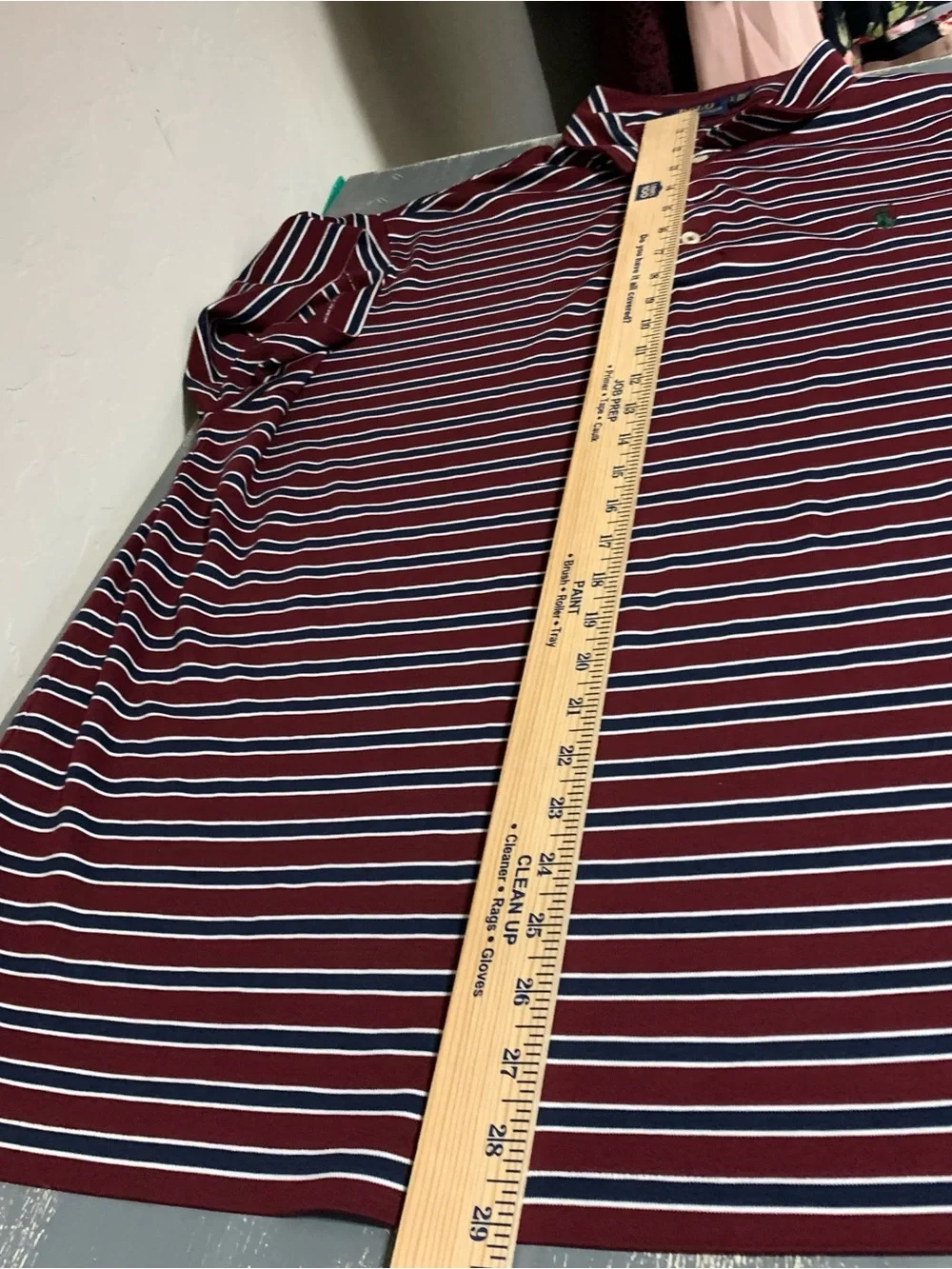Ralph Lauren Burgundy, Navy & White Striped Polo Shirt size XL